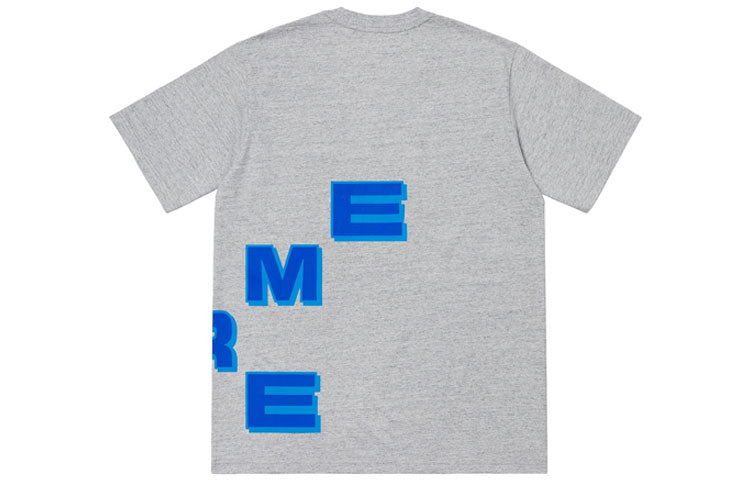 Supreme FW18 Stagger Tee Heather Grey Logo Tee SUP-FW18-226