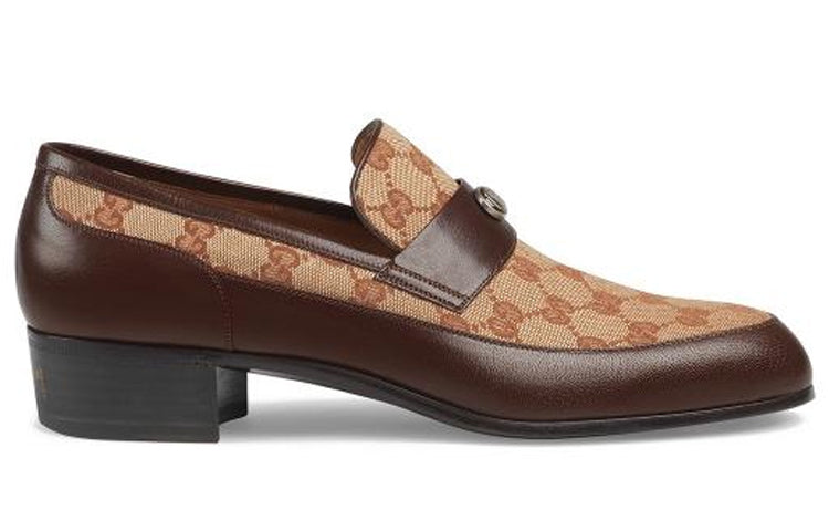 Gucci Canvas Printed Loafers 'Dark Brown' 532405-0G060-2270