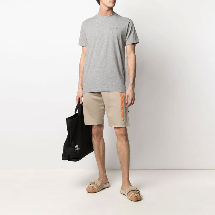 Off-White SS21 Logo Printing Round Neck Short Sleeve Ordinary Version Gray OMAA027S21JER0040810
