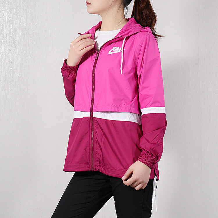 (WMNS) Nike Colorblock hooded track Jacket Purple Red Violet CZ1918-623