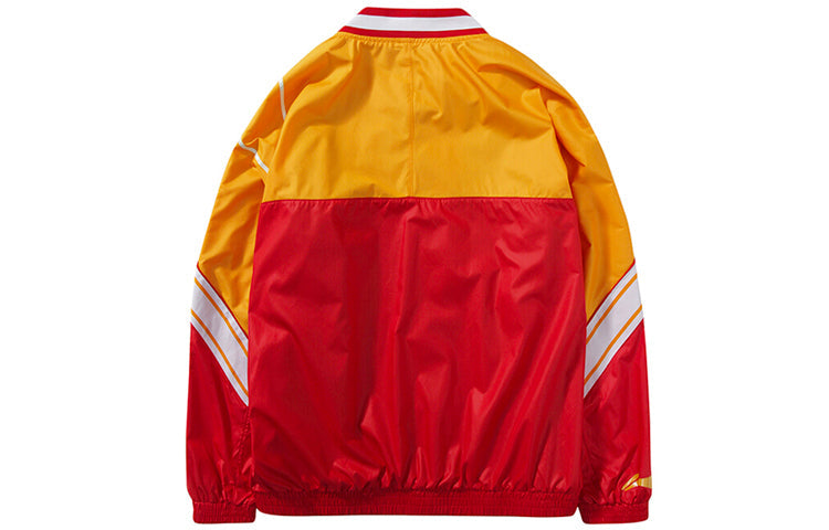 Li-Ning New York Fashion Week CBA All-Star Colorblock Jacket Couple Style Red Yellow AJDN143-1