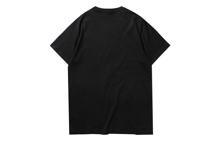 Vans Yellow Logo Printing Short Sleeve Couple Style Black VN0A4MMCAL8
