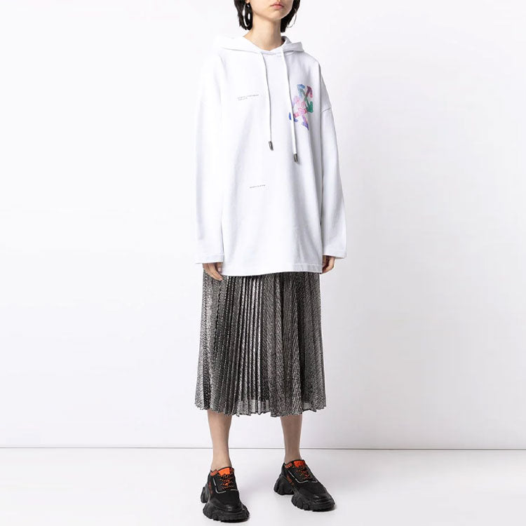(WMNS) Off-White SS21 Logo Pullover Hoodie White OWBB040S21JER0010184