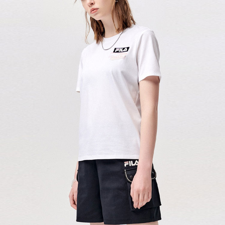 FILA FUSION Logo Printing Sports Short Sleeve White T11W123109F-WT