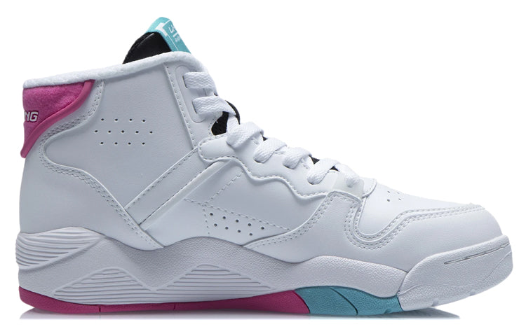 (WMNS) Li-Ning Classic Basketball Shoes 'White Blue Pink' AGBR082-1