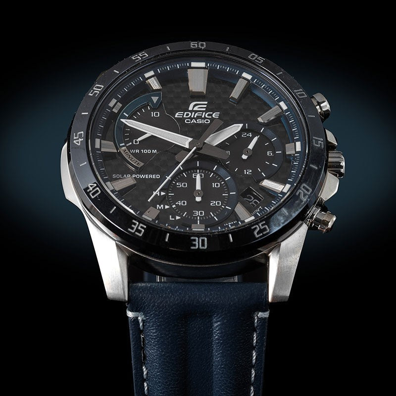 CASIO Waterproof Sports Shockproof Solar Powered EDIFICE Quartz Mens Blue Analog EQS-930BL-2A