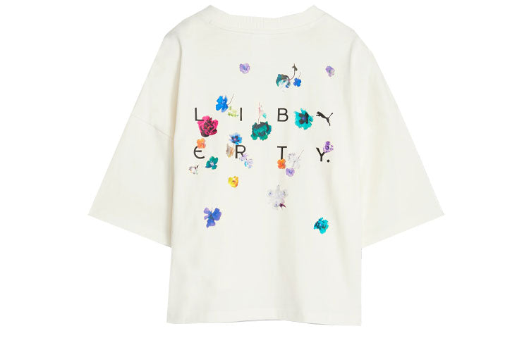 (WMNS) PUMA x LIBERTY Graphic T-shirt 'Warm White' 622207-65