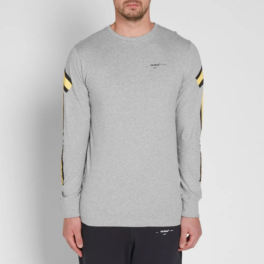 Off-White Back Arrows Sketch Mens Long Sleeve 'Grey Yellow' OMAB001E181850250760