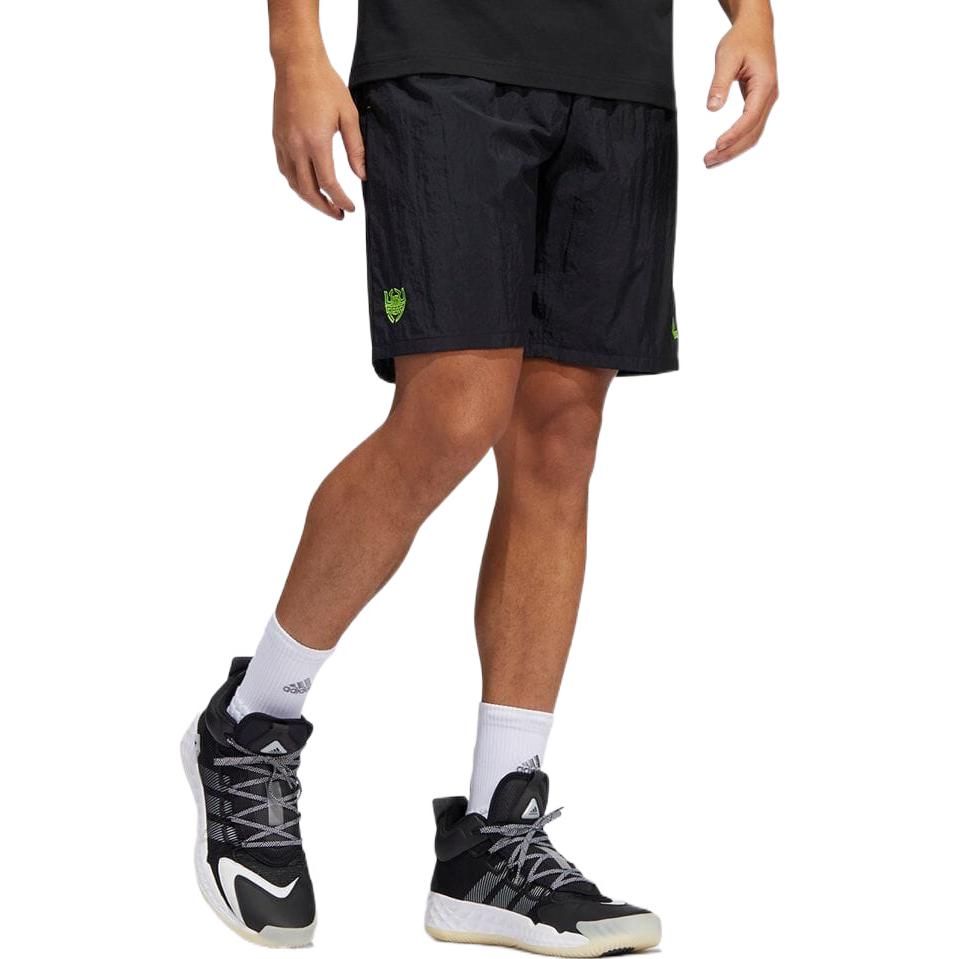 adidas Solid Color Embroidered Logo Breathable Shorts Black HB5460