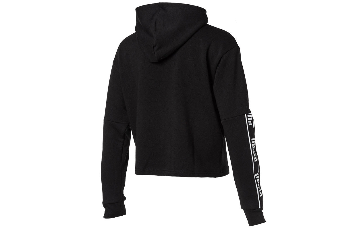 (WMNS) PUMA ESS Tape Hoodie 'Black' 581059-01