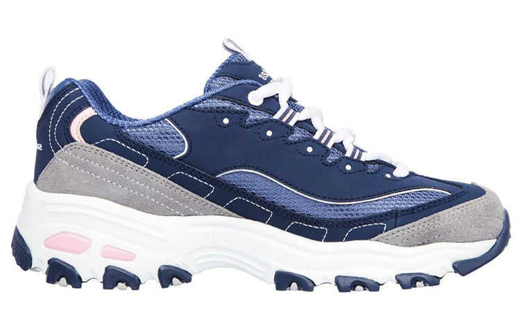 (WMNS) Skechers D Lites Low-Top Running Shoes Grey/Blue 11947-NVGW