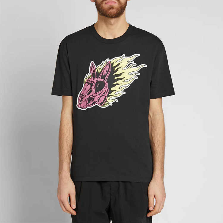 Men's McQ Alexander McQueen Cotton Printing Short Sleeve Black 291571-RMT58-1000