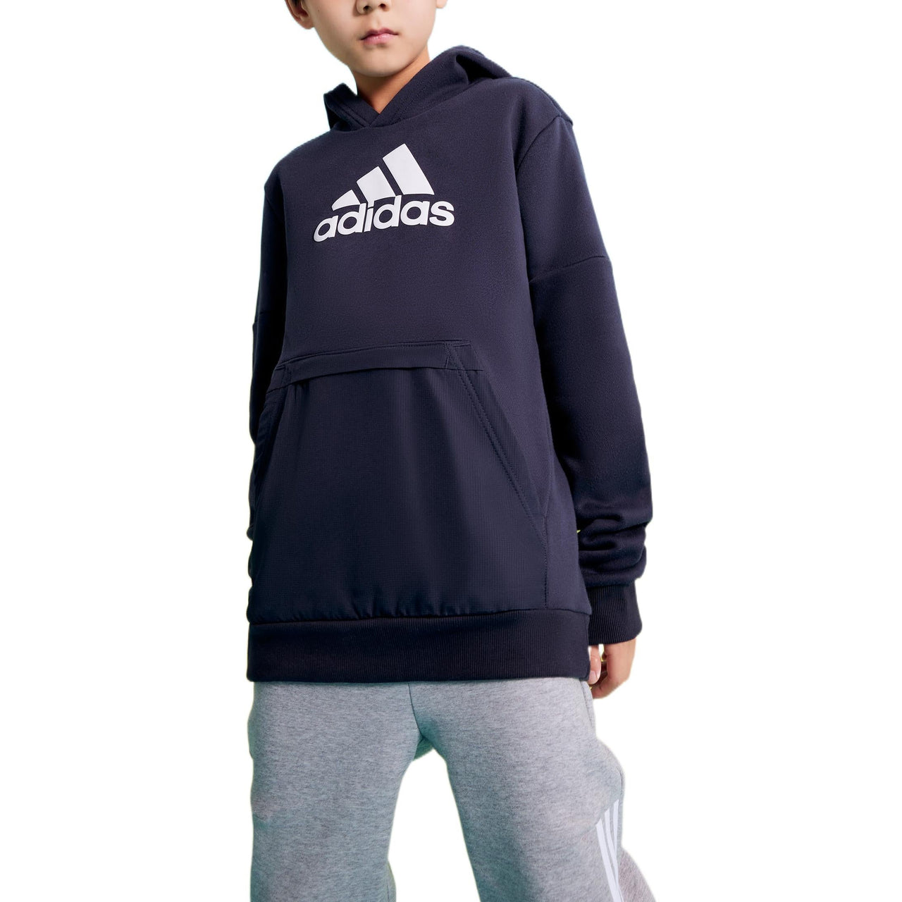 (GS) adidas Badge of Sport Fleece Hoodie Asia Sizing 'Blue White' GJ6673