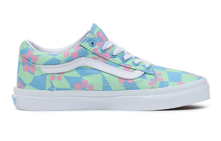 Vans Old Skool Low Tops Casual Skateboarding Shoes Big Boys Green Blue VN0A5EE6BLG