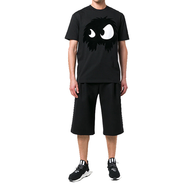 Alexander McQueen Small Monster Eye Printing Cotton Short Sleeve T-shirt 'Black' 291571-RKH52-1068