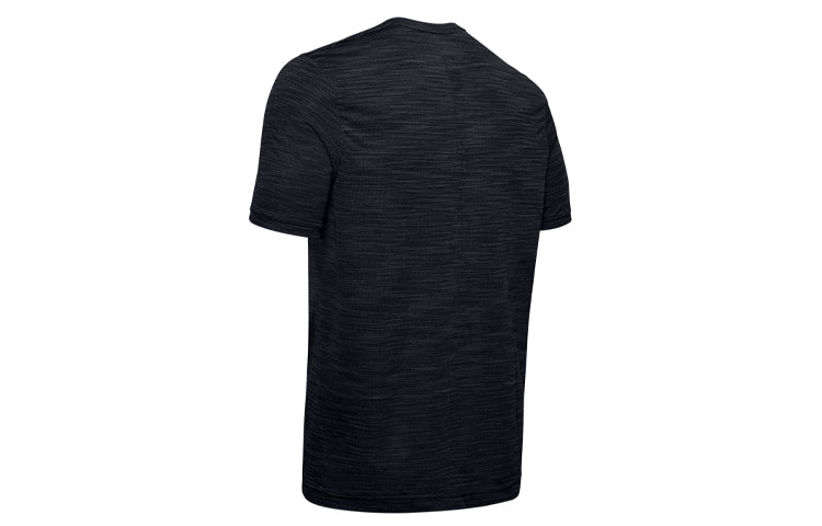 Men's Under Armour Seamless Round Neck Training Sports Short Sleeve Black 1345309-001