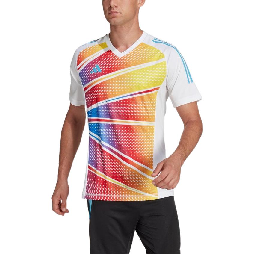 adidas Tiro 23 Pro Short Sleeve Graphic Jersey 'White Multicolour' HN7016