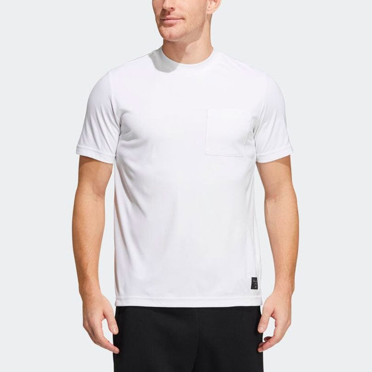 Men's adidas Casual Breathable Round Neck Pullover Short Sleeve Japanese Version White T-Shirt HD0022
