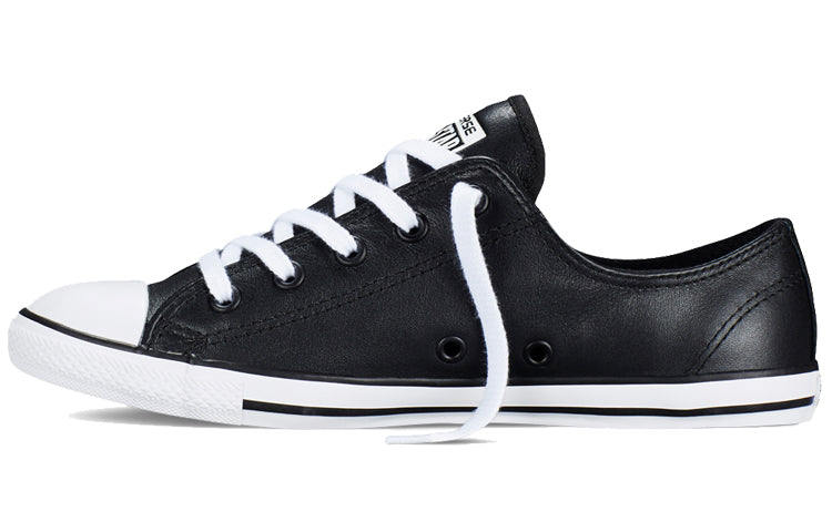(WMNS) Converse Chuck Taylor All Star Dainty Leather Low Top 'Black White' 537107C