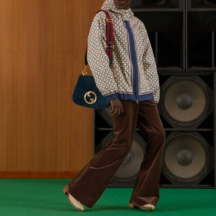 Gucci Nylon Jacket With Geometric G Motif 'Ivory Blue' 690272-ZAIXL-9093