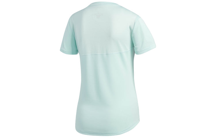 (WMNS) adidas Own The Run Tee Reflective Printing Sports Short Sleeve Green DQ2634