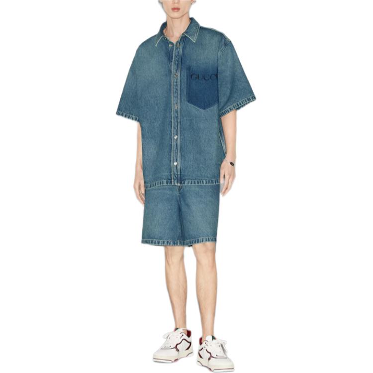 Gucci GUCCI Print Denim Shirt 'Blue' 785759-XDCZI-4597