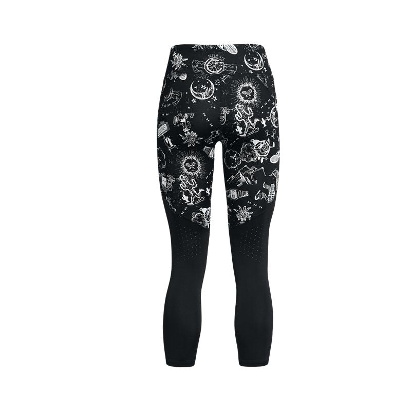 (WMNS) Under Armour Run Ankle Tights Leggings 'Black White' 1382967-001