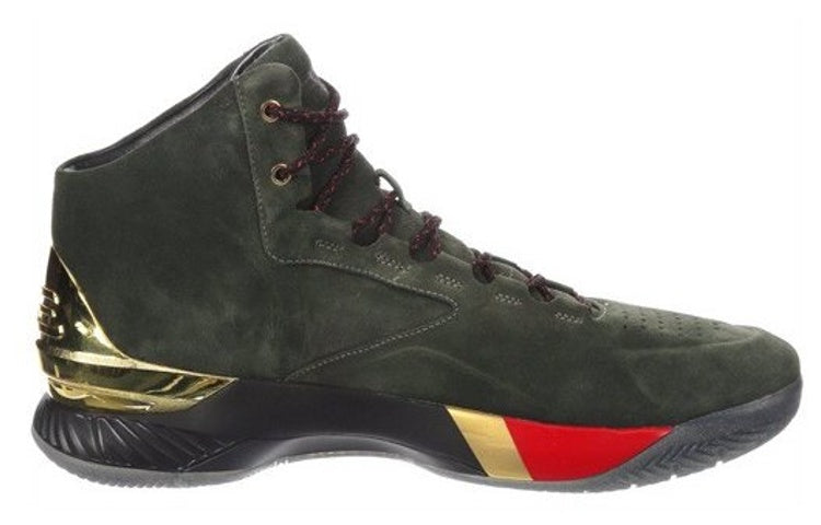 Under Armour Curry 1 Lux Mid Suede 'Downtown Green' 1296617-330