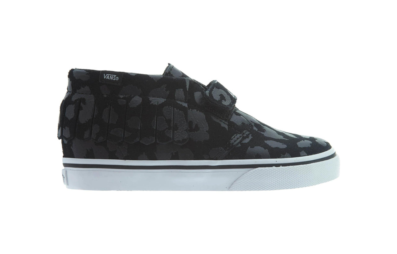 (TD) Vans Chukka V Moc Leopard Suede Skate Shoes 'Black' VN000308-ONX