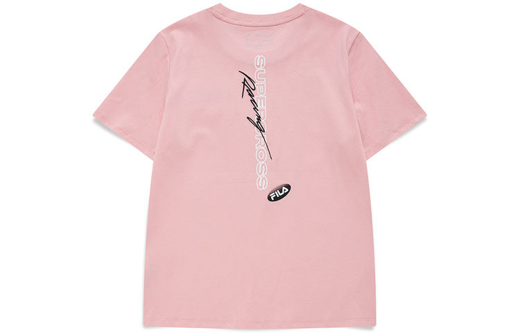 FILA FUSION Logo Printing Sports Short Sleeve Pink T-Shirt T11W123109F-PK