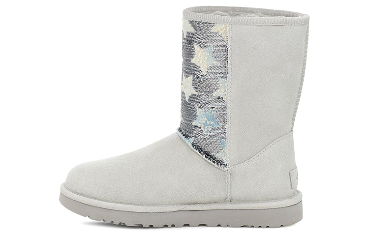 (WMNS) UGG Star Snow Boots Gray White 1111029-GRV