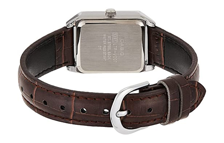 CASIO DRESS Series Dial Brown Belt Quartz WhiteDial Plate WhiteBrown Analog LTP-V007L-7B2U