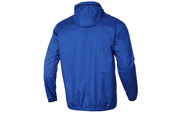 adidas logo Printing Casual hooded track Jacket Blue FK4489
