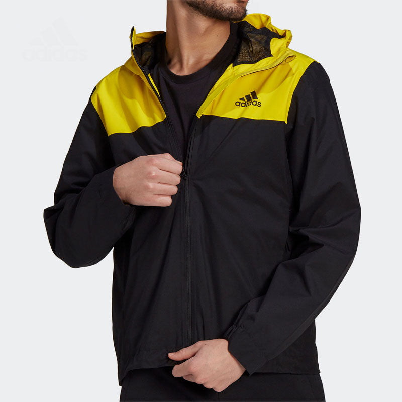 adidas Basic 3-Bandes Rain Ready Jacket 'Yellow Black' GM2165