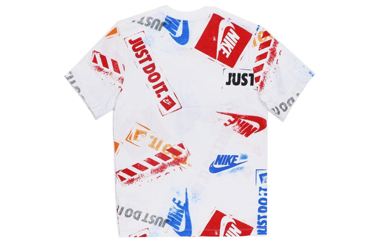 Nike Sportswear Just Do It Logo Printing Short Sleeve White BQ0327-100
