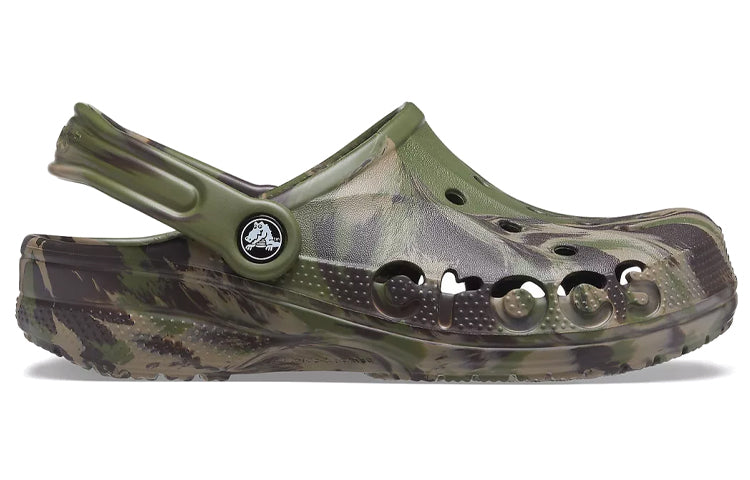 Crocs Baya Marble Fashion Outdoor Unisex Military Green Sandals 206935-3TC