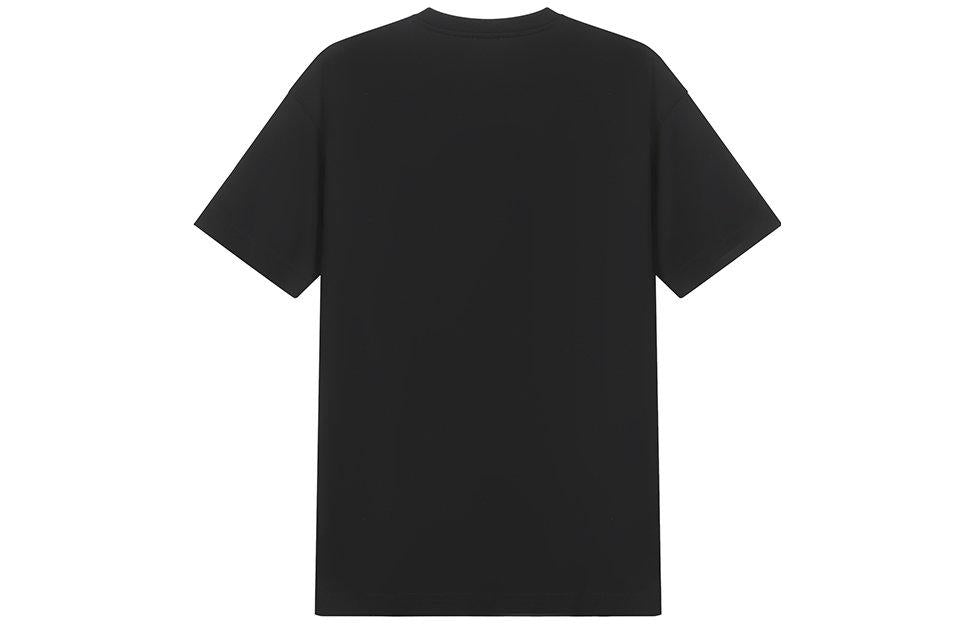 Men's Burberry Embroidered Loose Pullover Short Sleeve Black 80426881