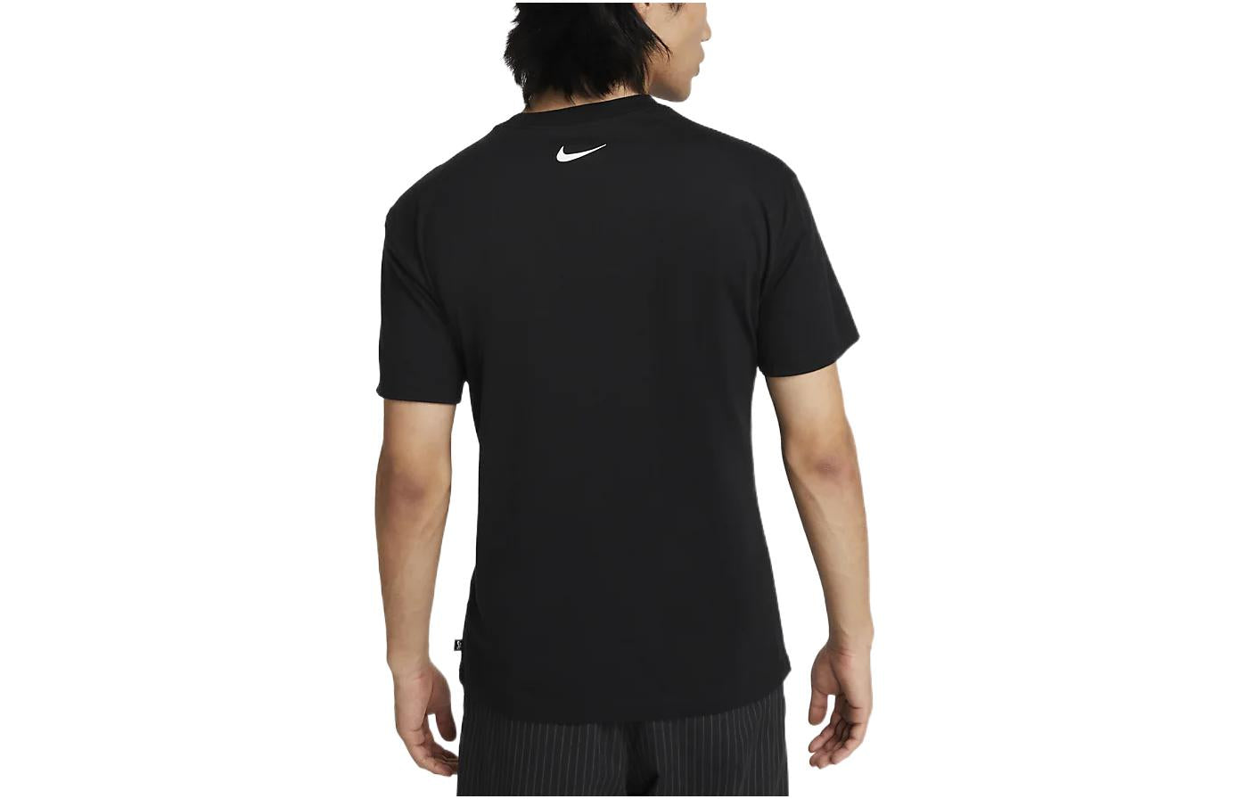 Nike SB Skateboard Cartoon landscape Pattern Skateboard Round Neck Short Sleeve Black DR7766-010