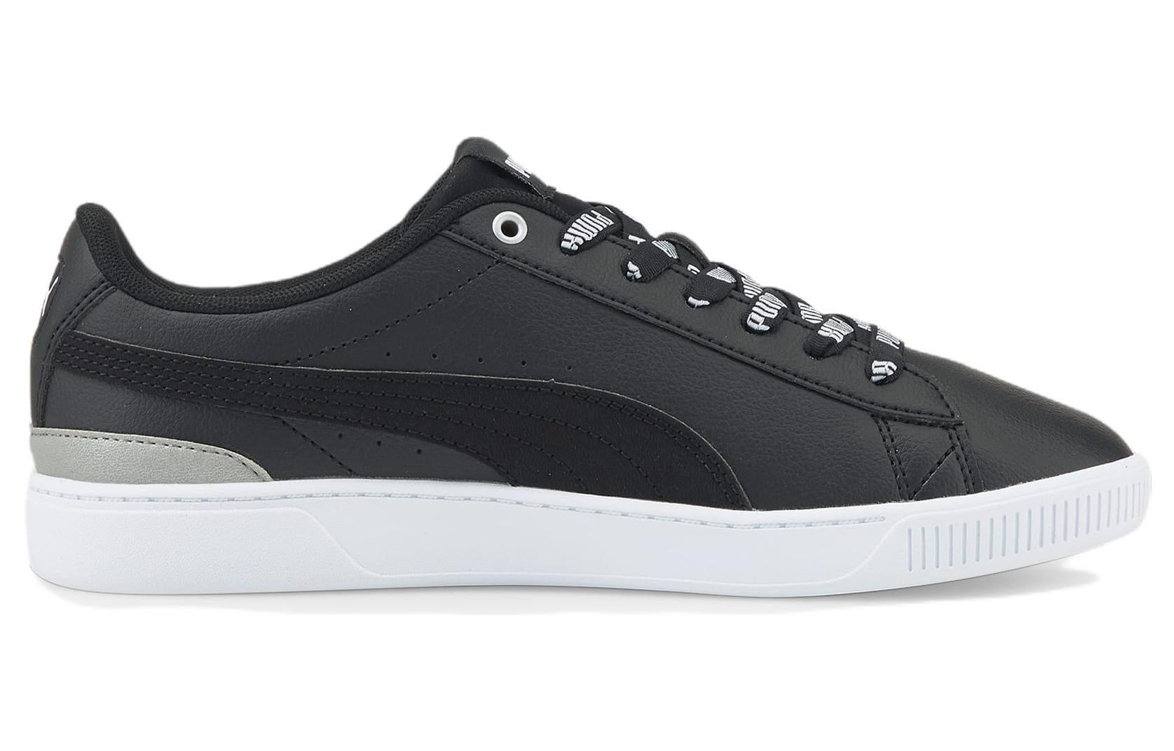 PUMA Vikky V3 Logomania Casual Skateboarding Shoes Black White 383025-02