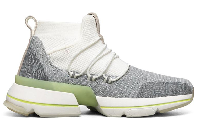 (WMNS) Skechers Split Running Shoes White/Grey/Green 69380-WMLT