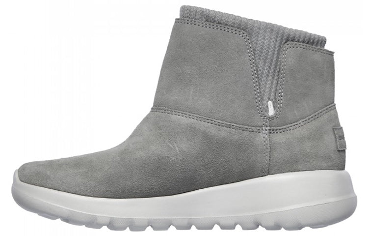 (WMNS) Skechers One The Go Socks Stitching Short Boots 'Dark Grey' 16605-GRY