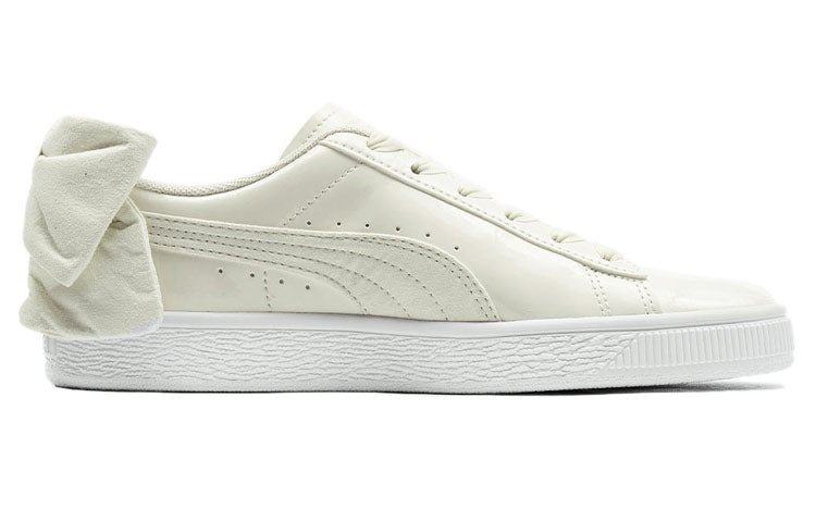 (WMNS) PUMA Basket Suede Bow Leisure Board Shoes Creamy/White 367353-04