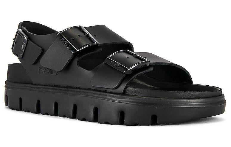 (WMNS) Birkenstock Milano Chunky Leather 'Black' 1024608