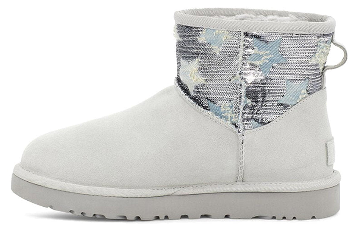 (WMNS) UGG Classic Mini Sequin Stars 'Grey White' 1109441-GRV