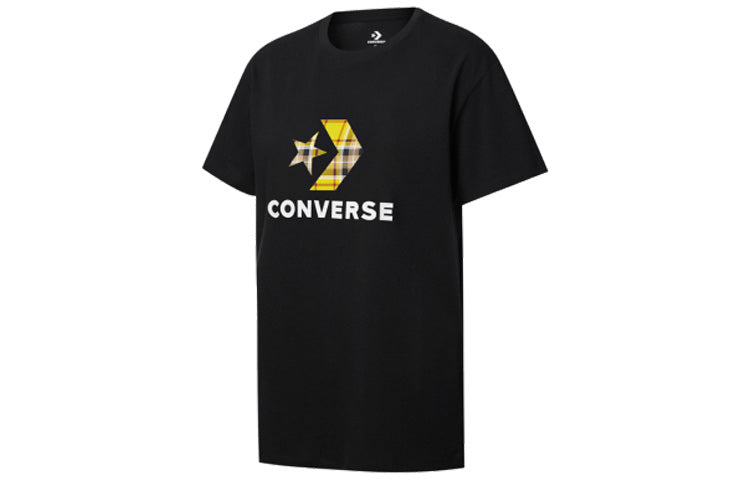 (WMNS) Converse Clash Applique T-Shirts Asia Sizing 'Black' 10020874-A02
