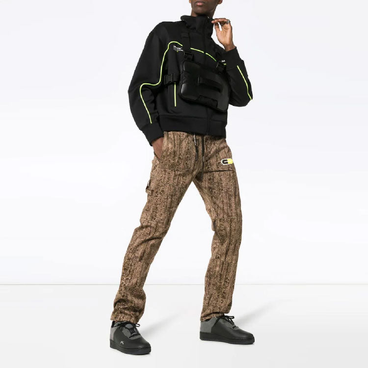 Men's Off-White Logo Label Camouflage Sports Pants/Trousers/Joggers Slim Fit Beige OMCF005S19D050189900