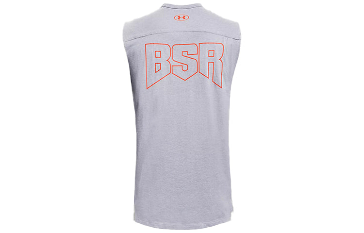 Under Armour Project Rock Show Your BSR Sleeveless Shirt 'White Orange' 1364744-011