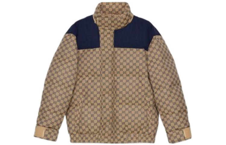 Gucci GG Canvas Goose Down Jacket 'Beige Navy' 715535-Z8A52-9120