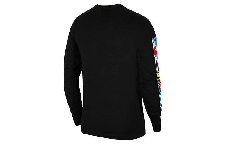 Nike Sportswear Printing Casual Round Neck Long Sleeves Black CV5043-010