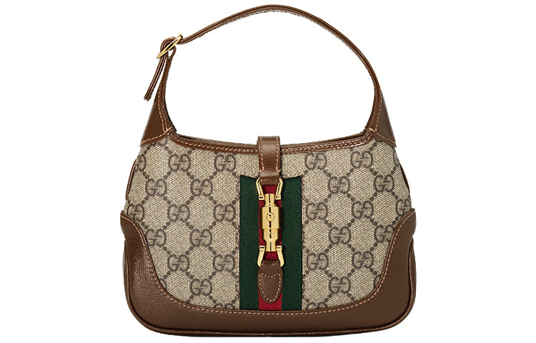 (WMNS) Gucci Jackie 1961 SeriesGG Canvas Clutch Single Shoulder Bag 'Brown Monogram' 637092-HUHHG-8565